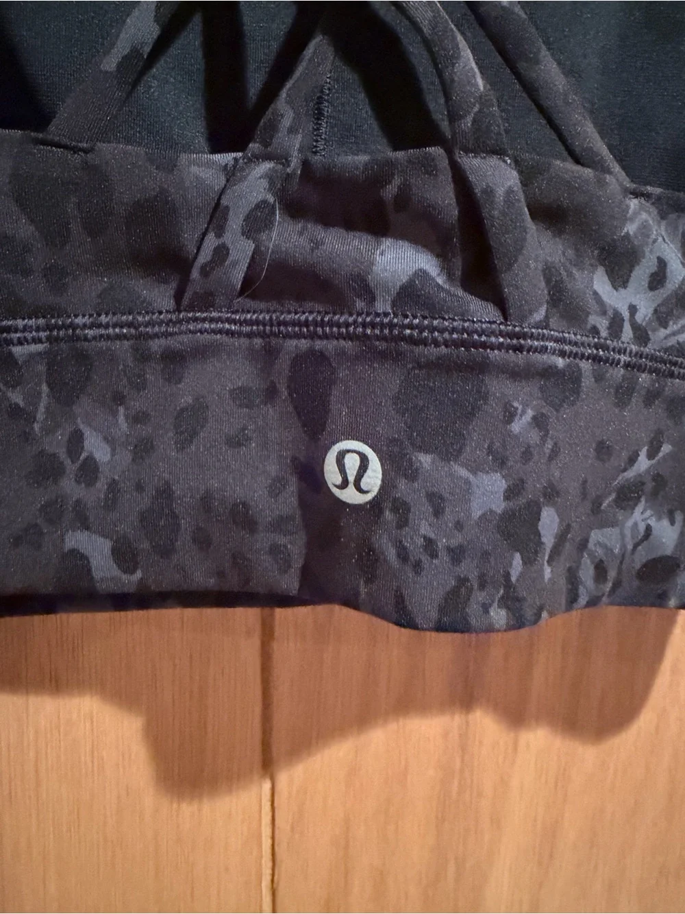 lululemon athletica Black Leopard-Print Strappy Sports Bra